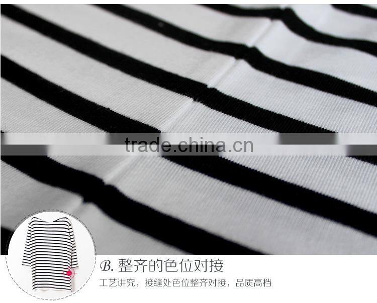 2014 Cross strip 100% cottonT shirt for ladies from alibaba china /cheap price and high quality