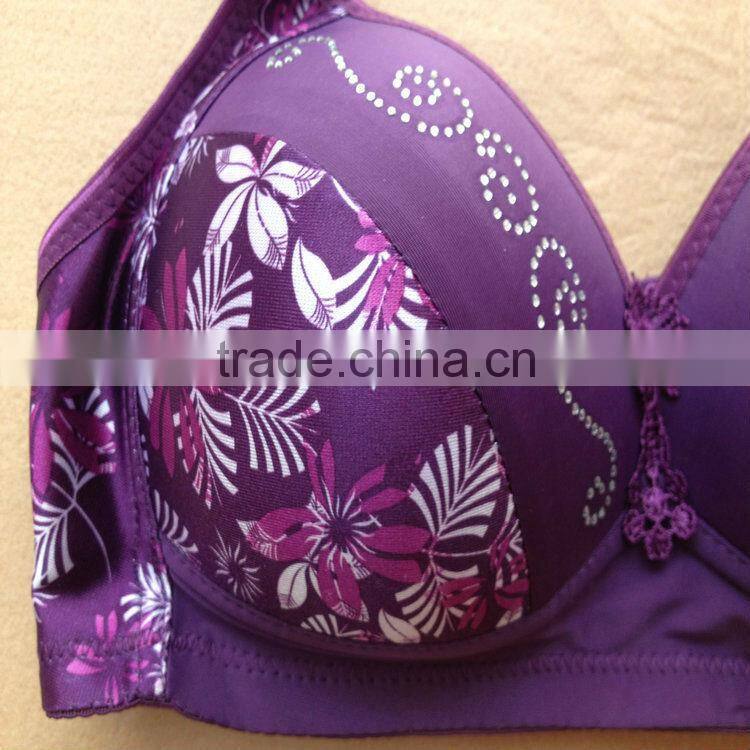 1.07USD 36-42C Cup High Quality Adjustable Fashional Ladies Sexy Bra Without Rim Inside, Push Up Bra For Fat Women (gdwx198)