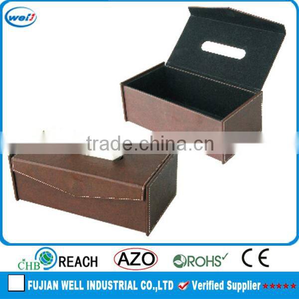 hot selling pu leather handmade tissue box cover