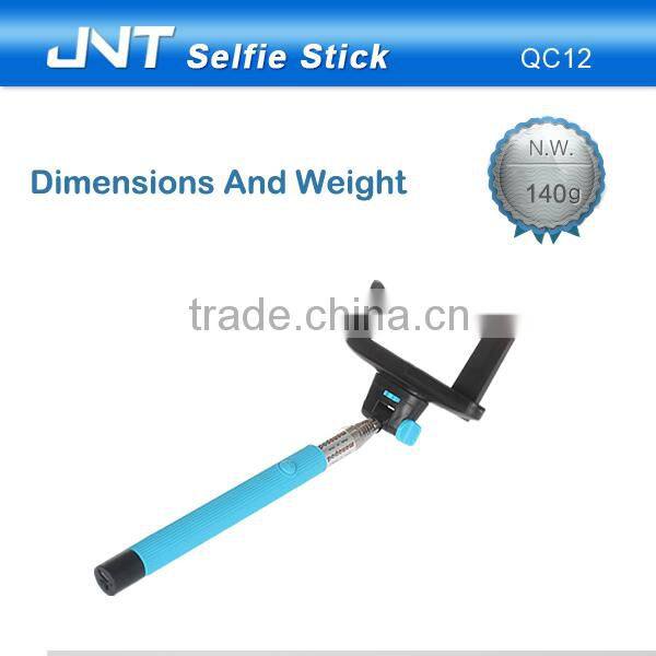 Wholesale rechargeable smartphone monopod bluetooth selfie stick QC12