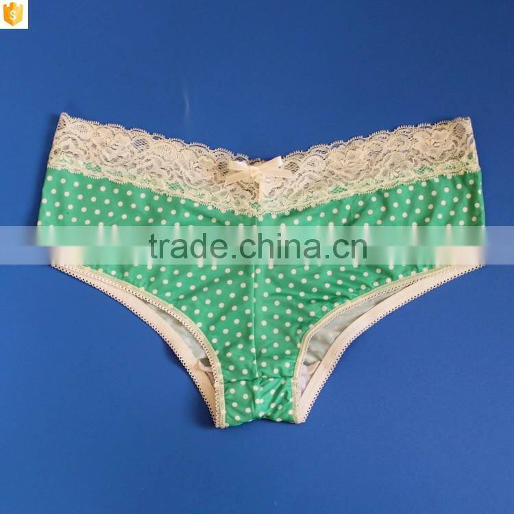 Latest cyan ruffle nylon full brief panties