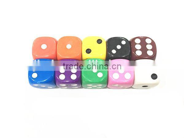 16mm custom acrylic 6 sided colored normal dot dice game set