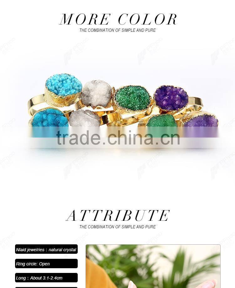 Purple Double natural stone gold ring designs for men
