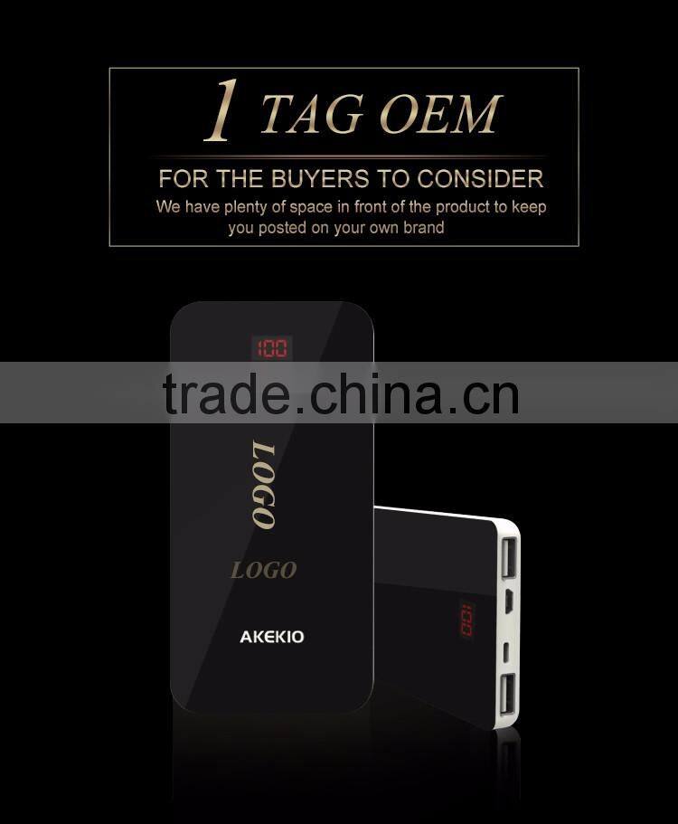 Free custom LOGO high capacity three USB output mobile power bank 8000mAh