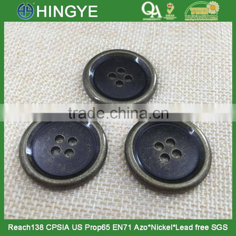 wholesale antique brass 4 holes sew buttons for coat