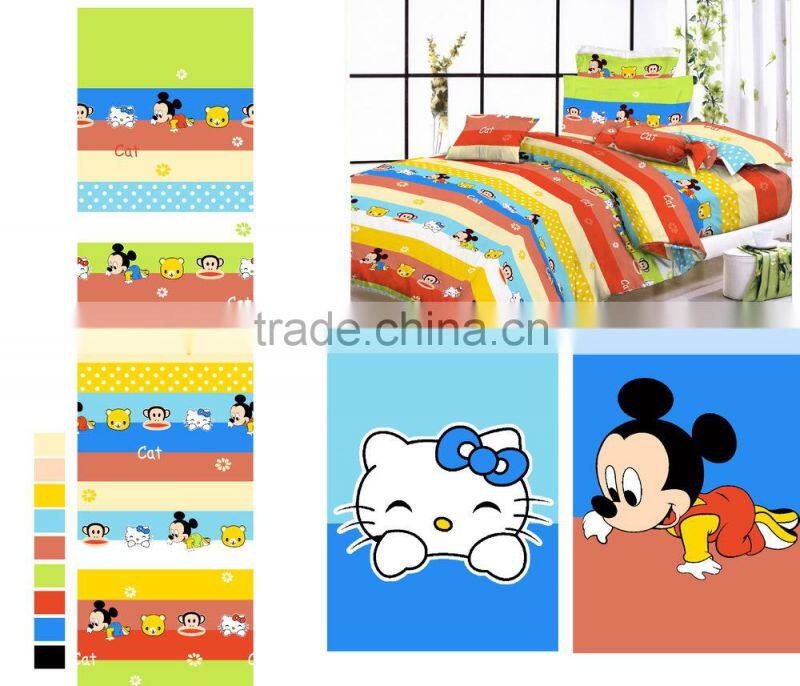 100% cotton cartoon design for baby bedding set/duvet cover/flat sheet/pollow case/trade assurance