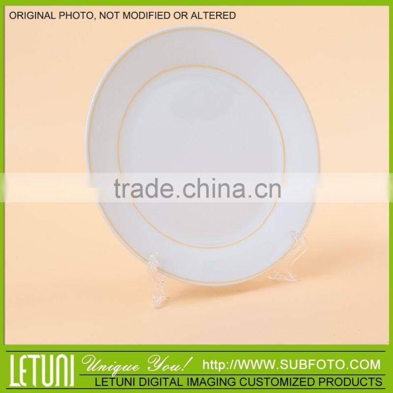 decorative plate with gold lines