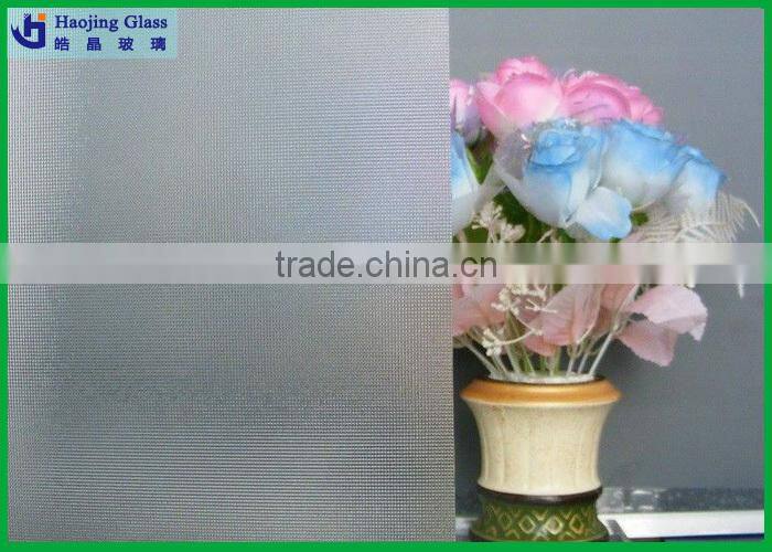Shahe Haojing clear printing diamond amber beehive patterned glass figured glass rolled glass