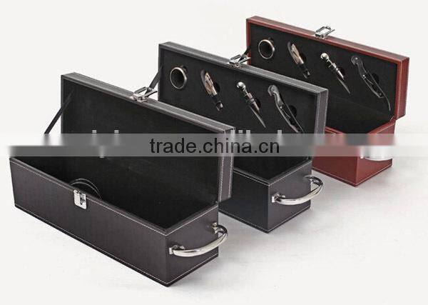 2014 New Dedisgn High Quality leather wine bottle carrier