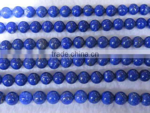 Wholesale polish Natural Lapis round beads for jewelry