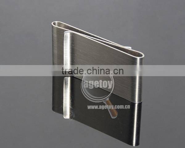 Double-deck Sliver Money Clip Slim Pocket Purse Cash Holder Card Organizer Stainless Steel Metal Money Clipper