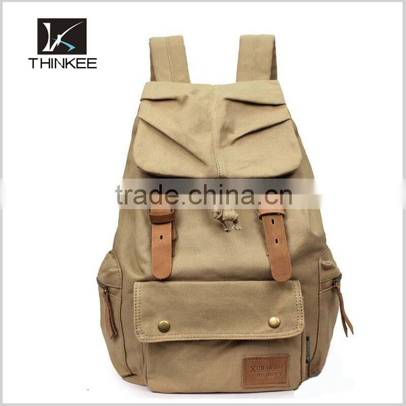 high quality popular custom leisure cotton canvas wholesale backpack