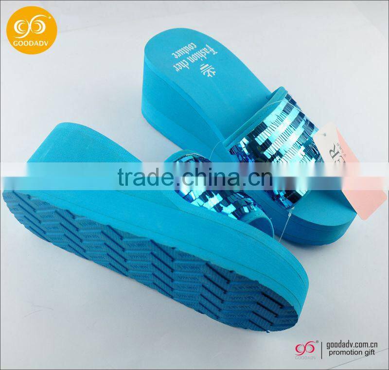 2016 summer new arrival ladies high quality wedge heel flip flops