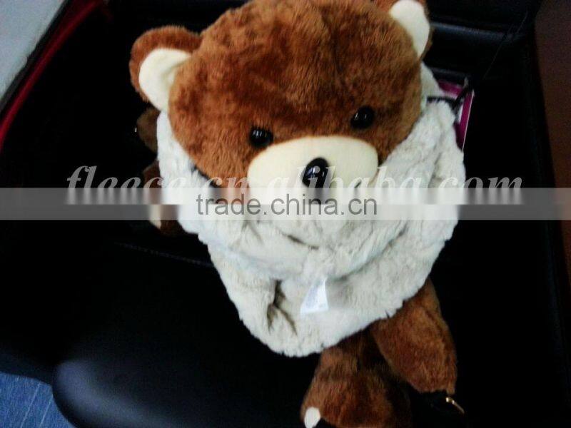 2015 New Fashion 100% Polyester Winter Faux Fur Snood ring scarf For Women Ladies fleece scarf