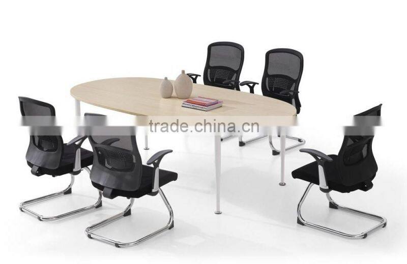 High Quality melamine desktop steel leg conference table specifications