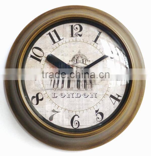 Dia 25 cm Rustic Round Metal Wall Clock,
