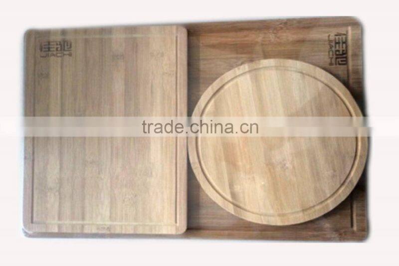 3pc bamboo cutting board set round cutting board, rect cutting board