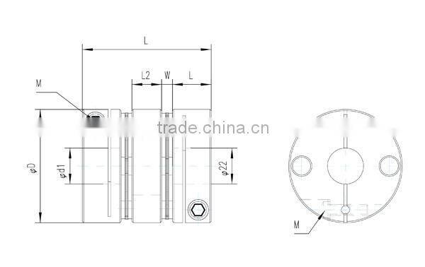 Flexible Aluminum Double plate clamp type disc coupling double diaphragm coupling