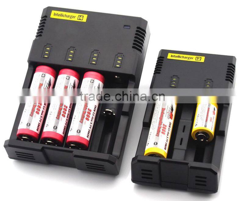 Authentic Nitecore i4 12 volt ROHS battery charger Intellicharger new technology car portable charger for e cig battery 4 BAY