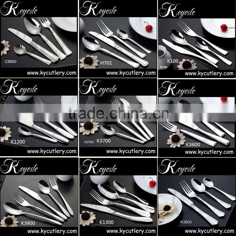 Serving spoon, salad spoon and fork, fruit and salad knife