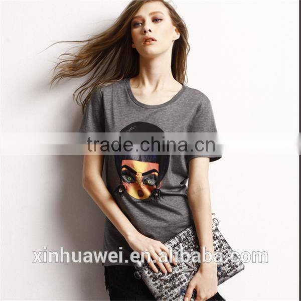 Tee Shirts Print Fashion Shirts for Women Custom T Shirt Printing Clothes Factory