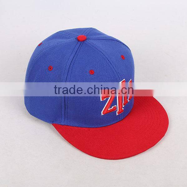 Hot Sale Flat Bill Snap Back Hat OEM 3D Embroidery Snapback Custom Cap