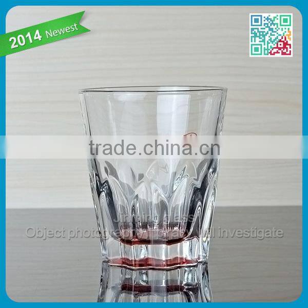 Anhui bengbu glass ware factory direcily supply oriange juice glass cup crystal transparent drinking glass mugs used in bars