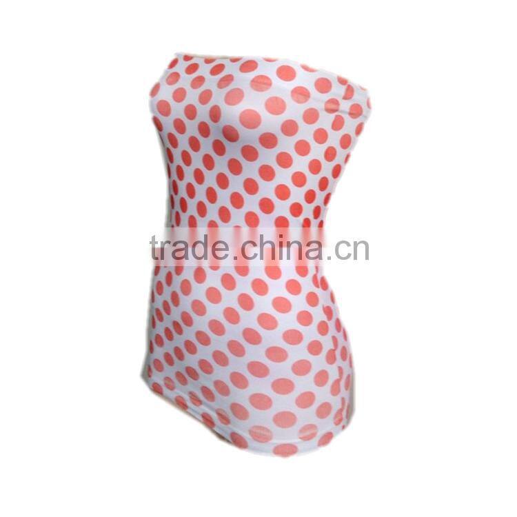 Chinese Factory Wholesale Price New Style Women Sexy High Quality Wave Point Printed Waist Shaper Boob Tube