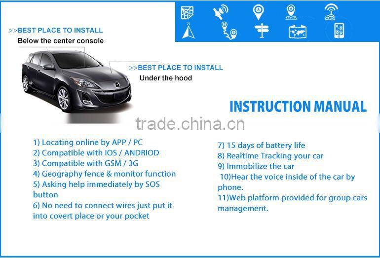 Victor or OEM IOS Android gps tracker wifi bluetooth