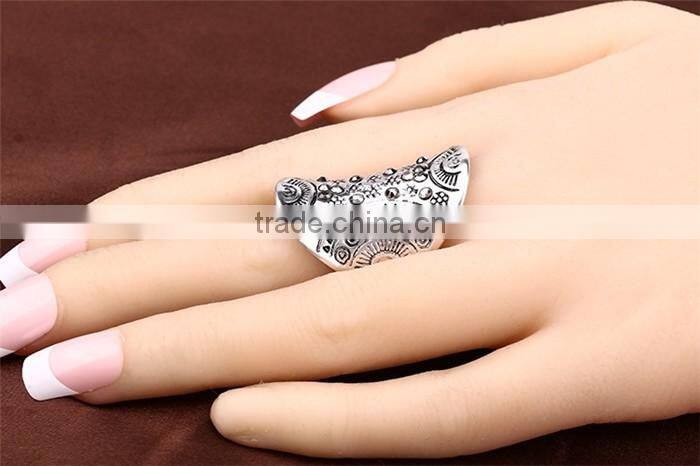 Ethnic vintage jewelry zinc alloy rhinestone new design gold finger ring for women