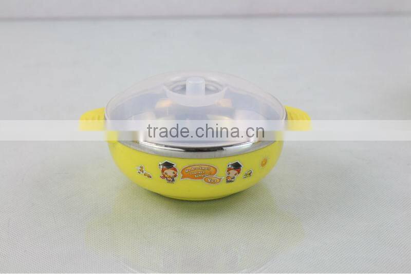 stainless steel kids bowl/cartoon children food bowls/heat proof students lunch bowl
