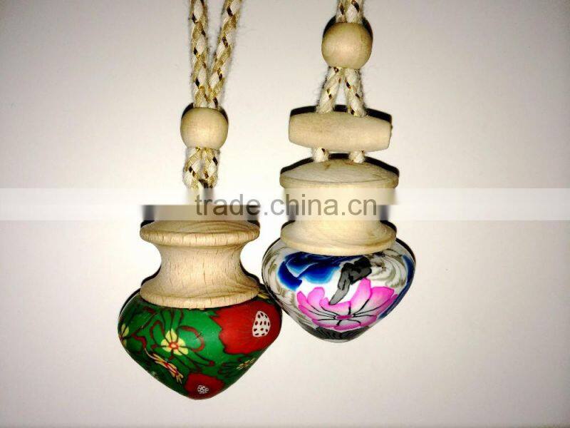 Hot selling car perfume bottle car air freshener bottle wooden cap