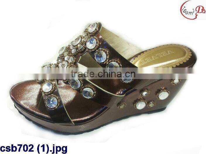csb702 (8) New arrival fashion lady sandals with shone for wedding/party