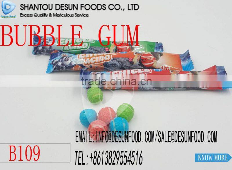 6PCS acido ball gum bubble(6 en 1 chicle acido)