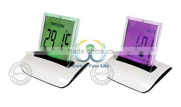 7-Color Change LED Digital LCD Alarm Clock Thermometer