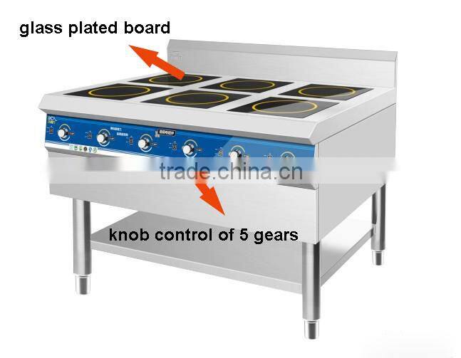 6 heads 2KW each wok commercial industrial electronic induction cooker cooktop with stainless steel M635