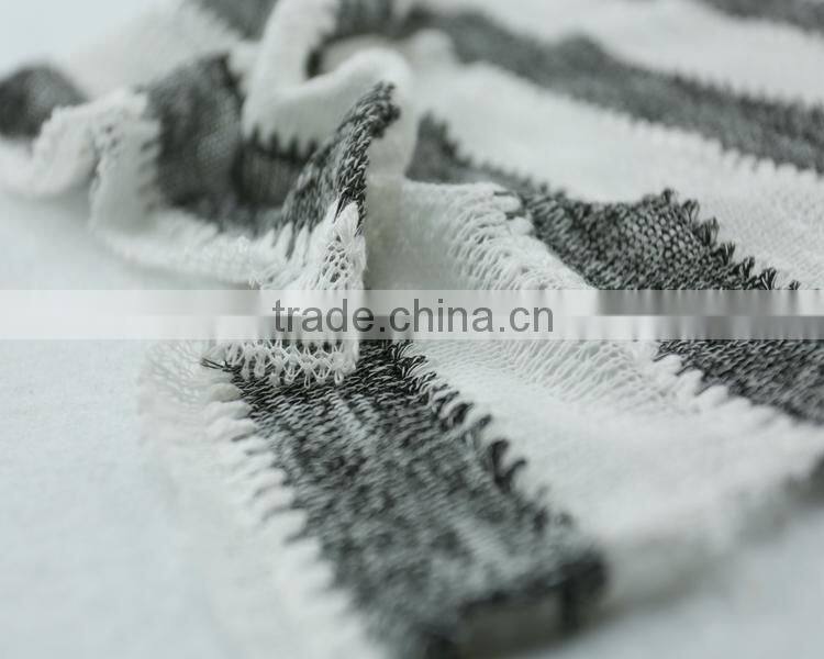 Jiufan Textile Polyester Yarn Dyed Strip Soft Touch 100% Polyester BLK& White Textile Fabric for Clothing