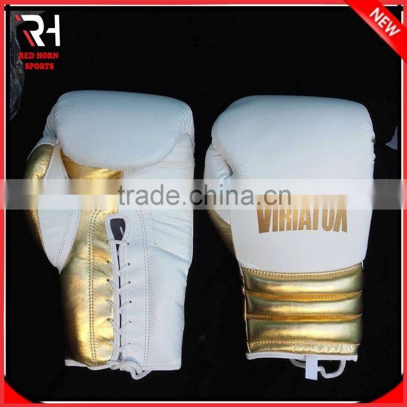 Genuine Leather Boxing Gloves, Cowhide Fight Gloves, Custom Logos are Accepted