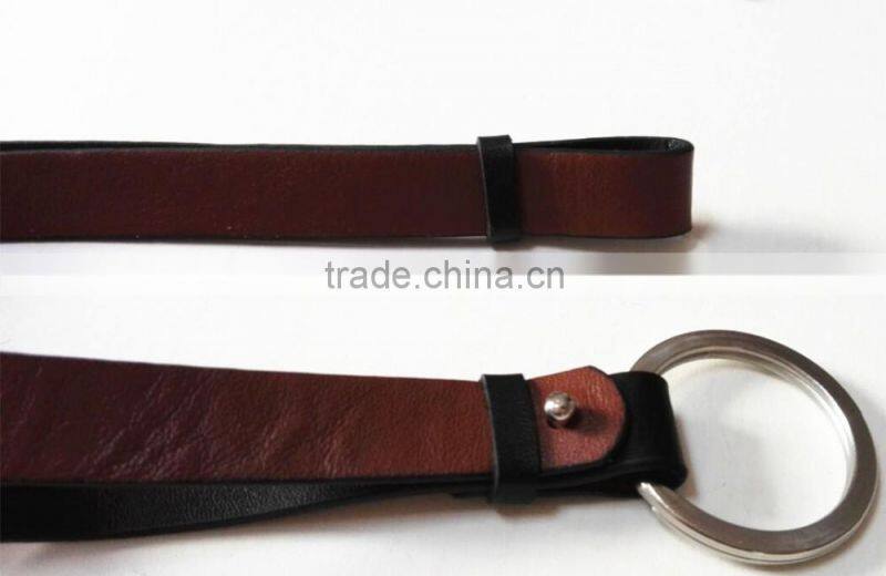 Fashionable Blank Leather Key Chain and metal