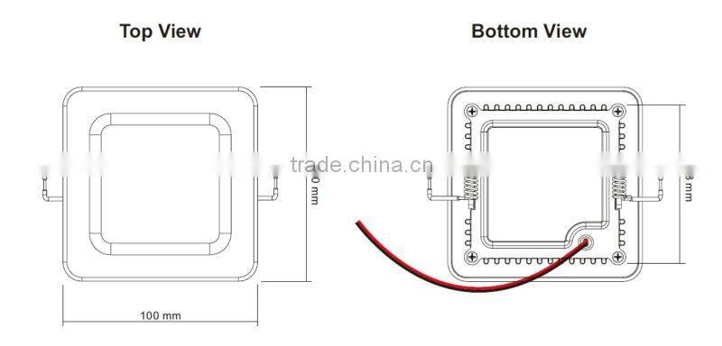 IP20 4.8W 100*100mm Ultra thin led aluminum panel