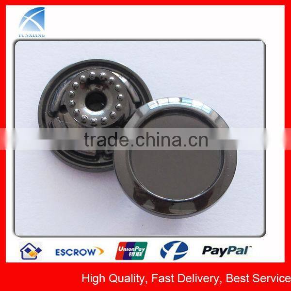 YX4513 Custom Made Embossed Metal Black Shank Buttons