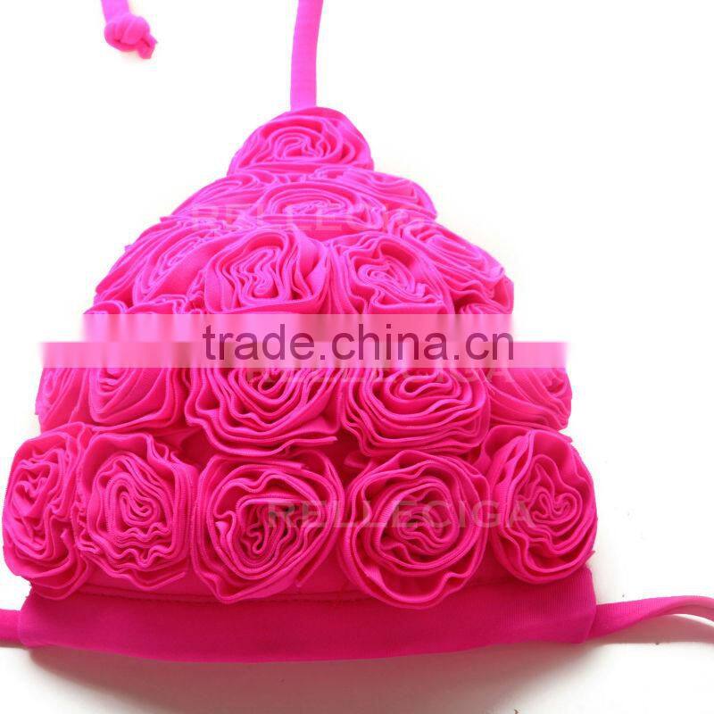 RELLECIGA Push up Bikini Series - 3D Blooming Flower Detail in Hot Pink