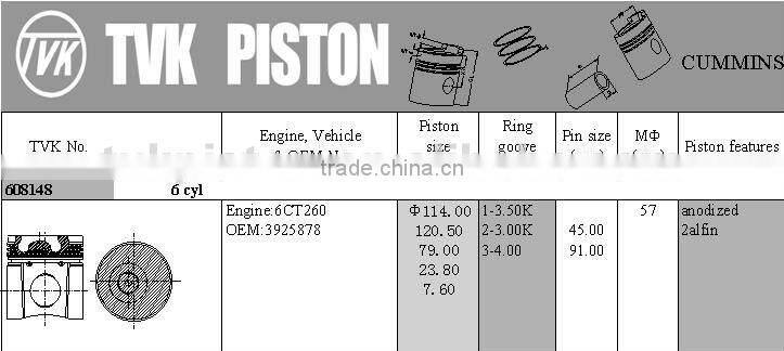 cummins piston kit 6CT 260