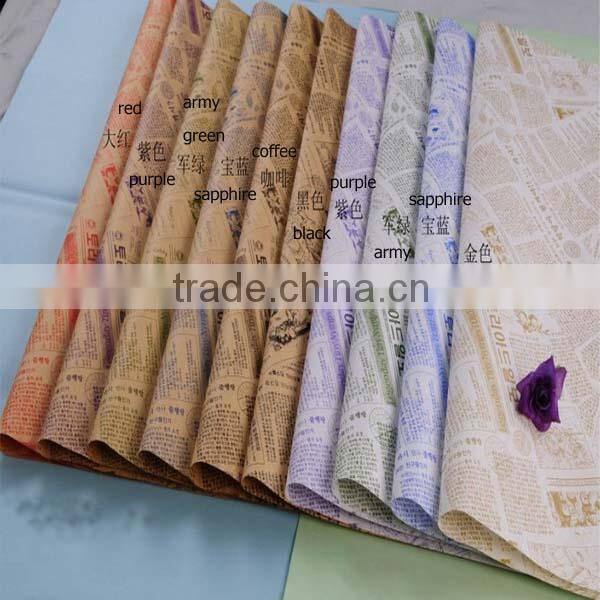 wholesale 80g printed kraft paper double sided wrapping paper