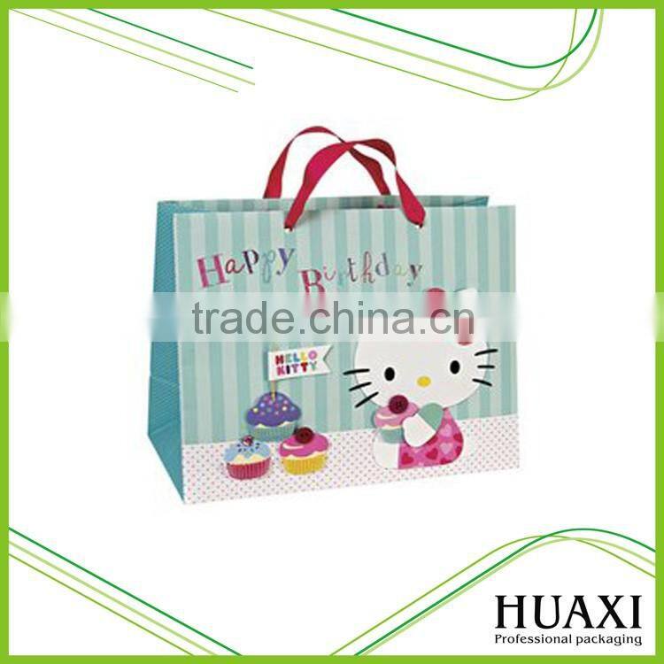 2016 hot sale with logo promotional popular paper shopping bags for garment