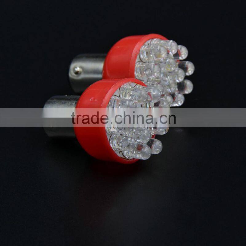Car bulb 1W DC12V BA15D 12 x 2 LED Red Car lights Motorcycle Indicator light/Brake light/Tail Light