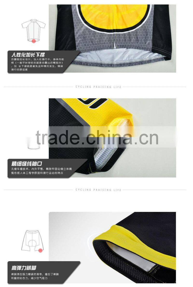 OEM Custom wholesale yellow color mountain bike wear cycling jersey