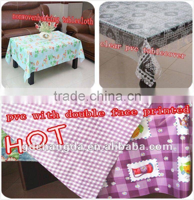 special design with gold blocking plastic tablecloth/embossed tablecloth/high quality embossed tablecloth