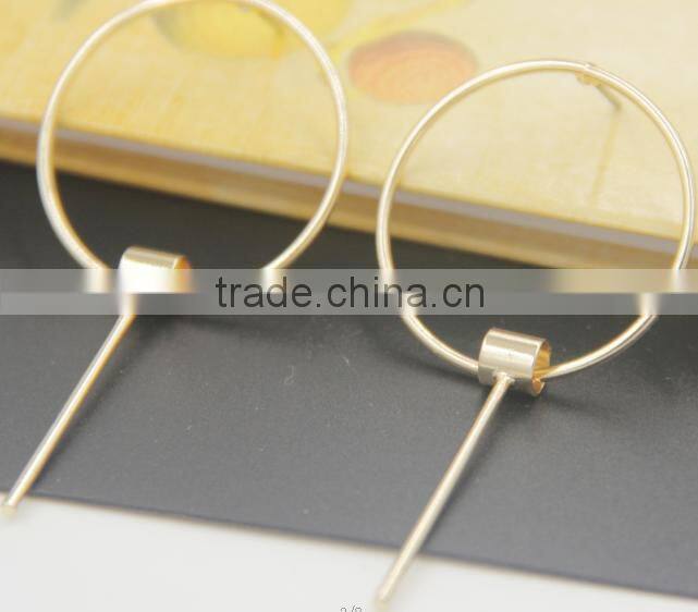 New Arrival Woman Fashion Simplicity Circle Brass Stud Earrings