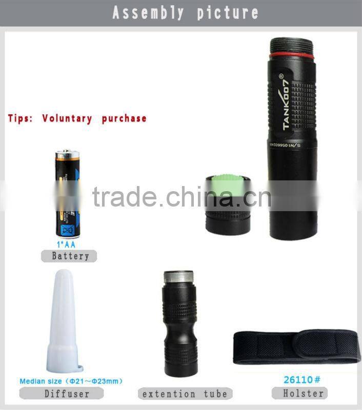 Aluminum alloy not pvc led torch TANK007 TK566-1